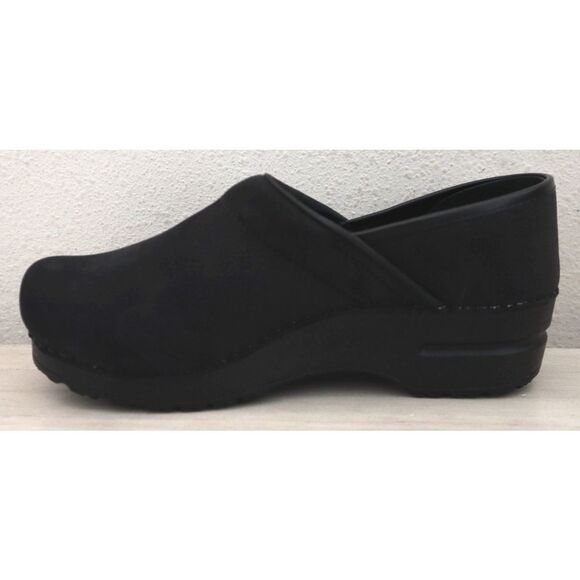 Sanita Women's Sz EUR 38 US 7W Black Original Prof. Textured Oil Leather Clogs - Picture 4 of 13